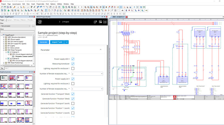 Configuration and the automatic creation of an EPLAN Project using eBuild.